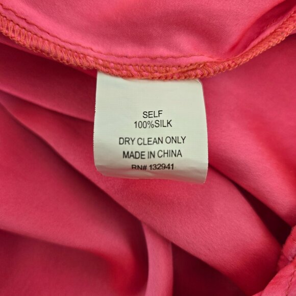 Amanda Uprichard Mary Kate 100% Silk Wrap Dress in Fluro Pink Size Small - Picture 8 of 8